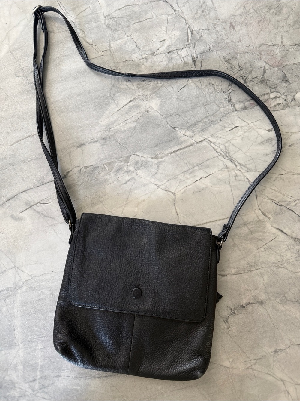 Day & Mood Black Leather Crossbody Bag